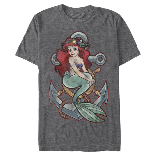 Tango Tee Disney Men's Little Mermaid Ariel Anchor Graphic T-Shirt