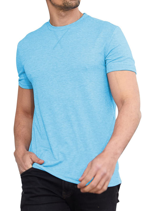 Oftalle Men Soft T-Shirt Casual Short Sleeve Lightweight Basic Tee Shirts Big & Tall